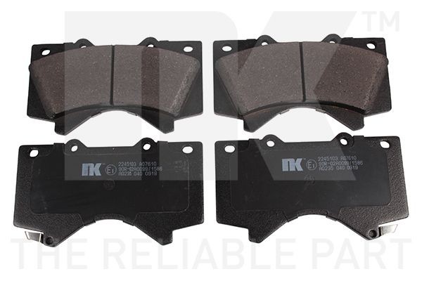 2245103 NK Brake pad set LEXUS with acoustic wear warning, with anti-squeak plate, without accessories