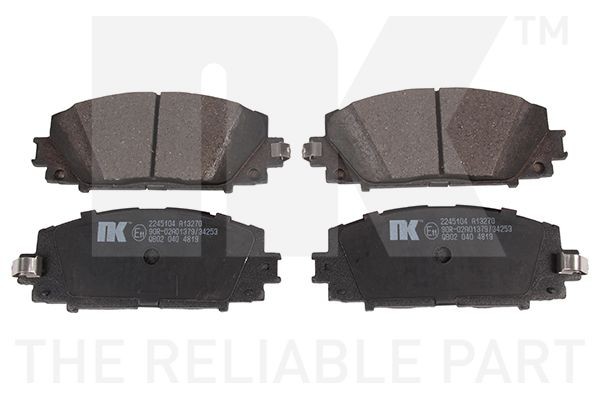 NK 2245104 Brake pad set excl. wear warning contact, with anti-squeak plate, without accessories