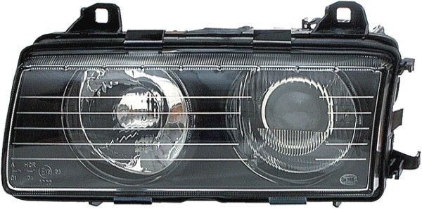 HELLA 1AL 007 045-011 Headlight Left, W5W, H1/H1, DE, Halogen, 12V, with position light, with low beam, with high beam, for right-hand traffic, without bulbs, without motor for headlamp levelling, ECE