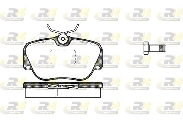 PSX228400 ROADHOUSE Front Axle, with bolts/screws, with adhesive film, with accessories, with spring Height: 53,1mm, Thickness: 17,8mm Brake pads 2284.00 buy