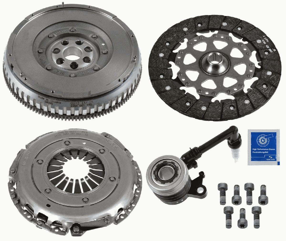SACHS ZMS Modul XTend plus CSC 2290 601 092 Clutch kit with central slave cylinder, with clutch pressure plate, with dual-mass flywheel, with flywheel screws, with clutch disc, 240mm