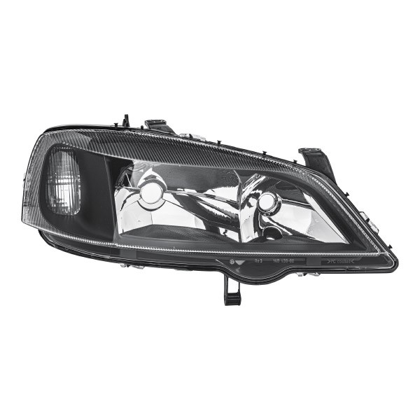 HELLA 1EG 007 640-361 Headlight Right, H7/HB3, W5W, PY21W, H7, HB3, Halogen, 12V, black, white, with position light, with low beam, for indicator, with high beam, for right-hand traffic, without bulbs, without motor for headlamp levelling