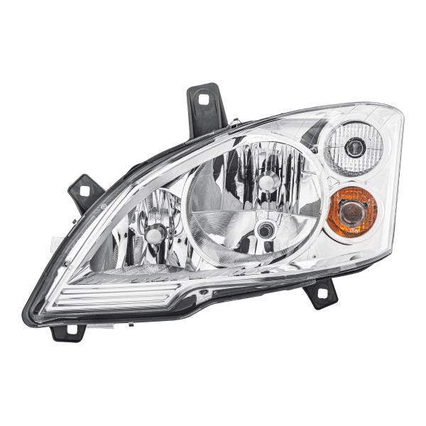 E1 2812 HELLA Left, H7/H7/H7, W21/5W, PY21W, Halogen, 12V, with front fog light, with position light, with low beam, with daytime running light, with high beam, with indicator, for right-hand traffic, with motor for headlamp levelling, with bulbs Left-hand/Right-hand Traffic: for right-hand traffic Front lights 1EG 009 627-011 buy