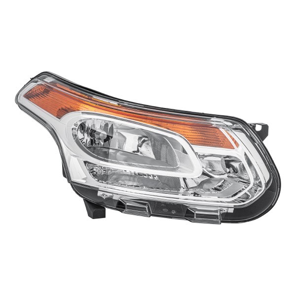 HELLA 1EG 009 767-021 Headlight Right, H7/H1, W5W, H21W, H7, H1, FF, Halogen, 12V, with position light, with high beam, with low beam, for right-hand traffic, with bulbs, with motor for headlamp levelling
