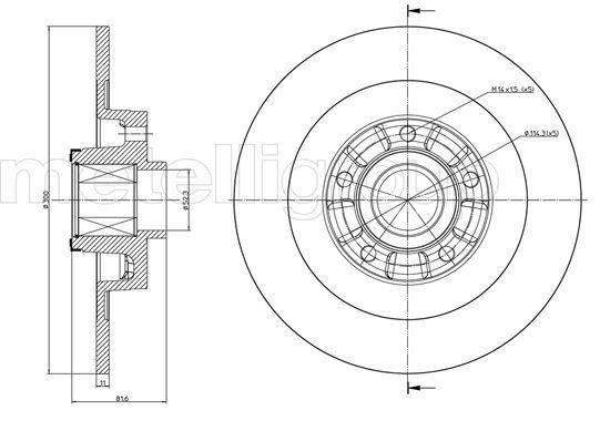 23-0980 METELLI Brake rotors RENAULT 300,0x11,0mm, 5x52,3, solid