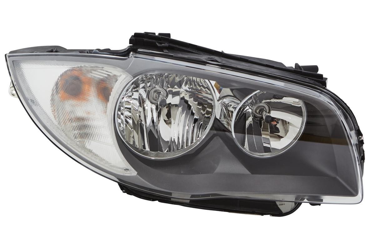 HELLA 1EG 354 538-021 Headlight Right, H7/H7, PY24W, W5W, Halogen, 12V, with outline marker light, with low beam, with high beam, with indicator, for right-hand traffic, with bulbs, with motor for headlamp levelling
