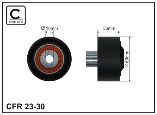 Deflection / Guide Pulley, v-ribbed belt 23-30 from CAFFARO
