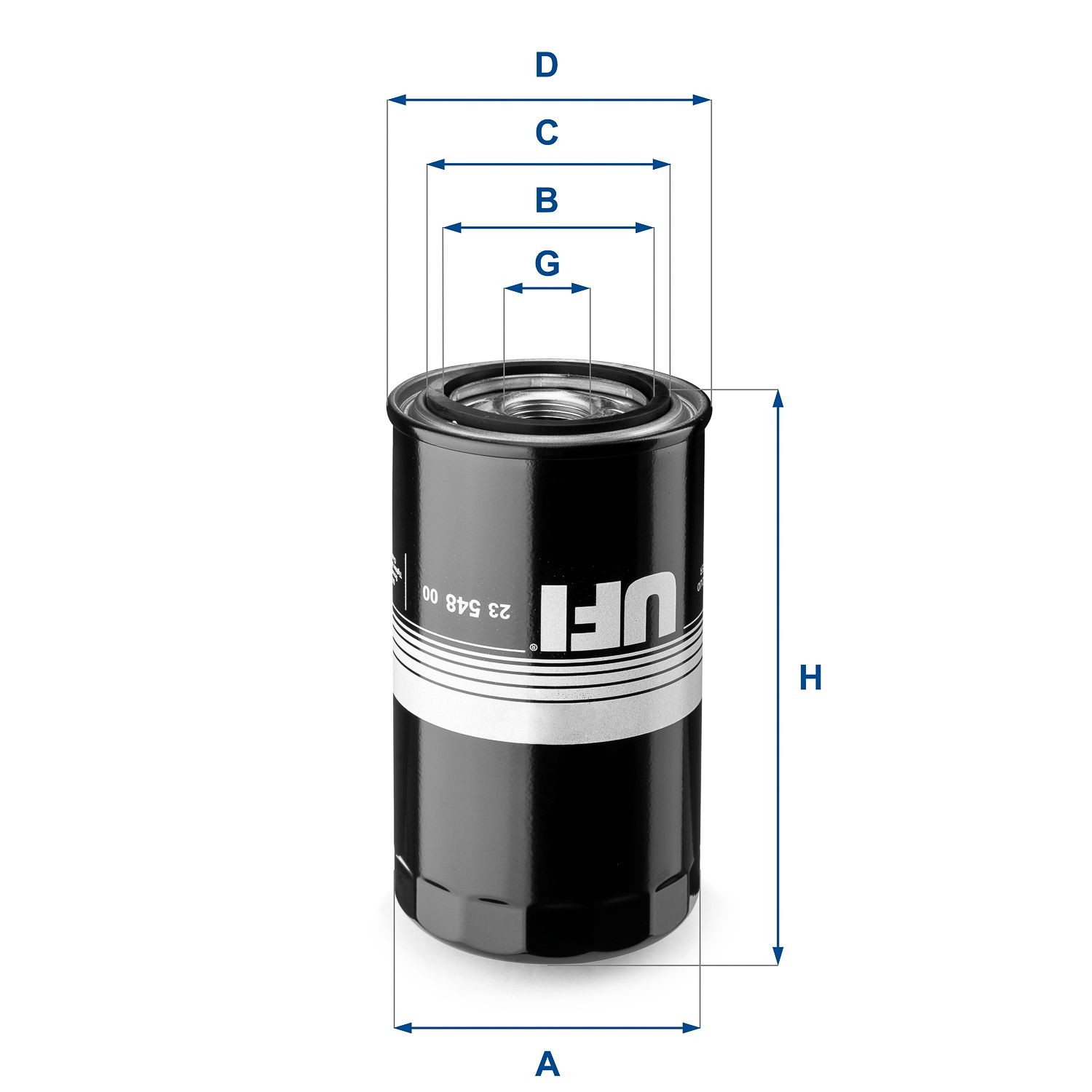 UFI 23.548.00 Oil filter M 27 x 2, with one anti-return valve, Spin-on Filter
