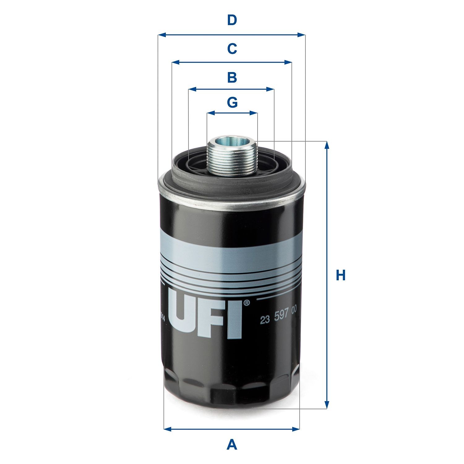 UFI M 27 X 1,5, with two anti-return valves, Spin-on Filter Inner Diameter 2: 49mm, Outer Diameter 2: 57mm, Ø: 76, 78,5mm, Height: 143mm Oil filters 23.597.00 buy
