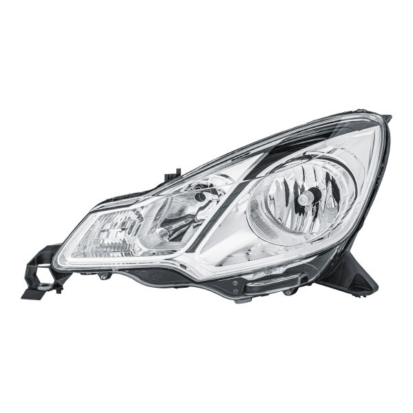 HELLA 1EJ 354 674-051 Headlight Left, H7/H1, W5W, PY21W, H7, H1, 12V, with position light, with indicator, with low beam, with high beam, for right-hand traffic, without bulbs, with motor for headlamp levelling