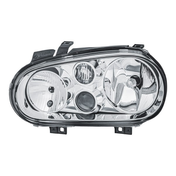 HELLA 1EL 007 700-051 Headlight Left, H7/H1/H3, PY21W, W5W, H7, H1, H3, DE, FF, Halogen, 12V, white, with high beam, with indicator, with low beam, with position light, for right-hand traffic, without motor for headlamp levelling, without bulbs