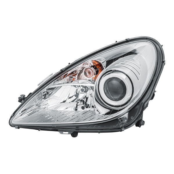 HELLA 1EL 008 361-611 Headlight Left, PY21W, H7/H7, W5W, Halogen, 12V, Crystal clear, with indicator, with position light, with low beam, with high beam, for right-hand traffic, with motor for headlamp levelling, with bulbs