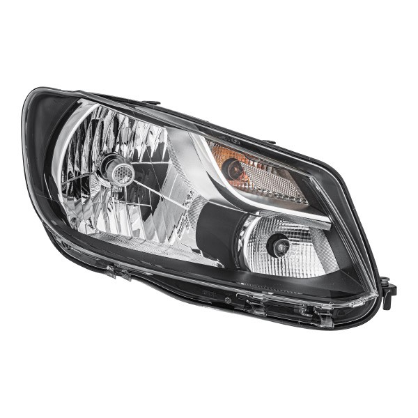 HELLA 1EL 010 551-021 Headlight Right, P21W, H4, PY21W, FF, 12V, with low beam, with high beam, with indicator, with position light, with daytime running light, for right-hand traffic, with bulbs, with motor for headlamp levelling