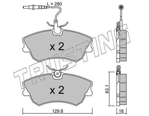 21887 TRUSTING incl. wear warning contact Thickness 1: 18,0mm Brake pads 231.0 buy