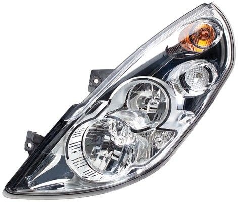 HELLA 1ER 010 117-101 Headlight Right, W5W, PY21W, H7/H1, H7, H1, FF, Halogen, 12V, with indicator, with position light, with low beam, for right-hand traffic, without bulbs, without motor for headlamp levelling