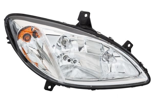 HELLA 1LG 246 041-041 Front lights Right, H7/H7, PY21W, W5W, with bulbs, with motor for headlamp levelling, Halogen