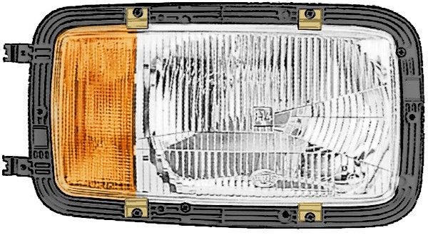 HELLA 1LH 002 658-571 Headlight Left, P21W, T4W, H4, Halogen, 12, 24V, with high beam, with position light, with low beam, with indicator, for left-hand traffic, with holder, ECE