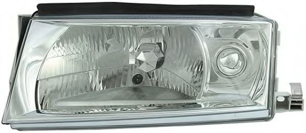 HELLA 1LJ 010 202-051 Headlight Left, H4, W5W, Halogen, 12V, without front fog light, with low beam, with high beam, with position light, for left-hand traffic, with motor for headlamp levelling, without direction indicator, without bulbs, E4 9758, ECE