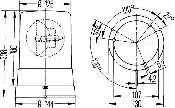 Hella 2RL 004 958-11 Halogen-Rundumkennleuchte Halogen Rotating Lamp, 44,90  €