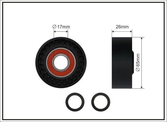 CAFFARO 237-00 Deflection / Guide Pulley, v-ribbed belt