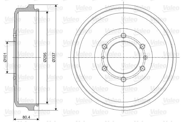 237060 VALEO Brake drum FORD without integrated wheel bearing, without ABS sensor ring, 337mm, Rear Axle
