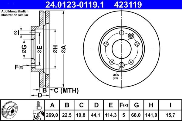 OEM-quality ATE 24.0123-0119.1 Brake rotor