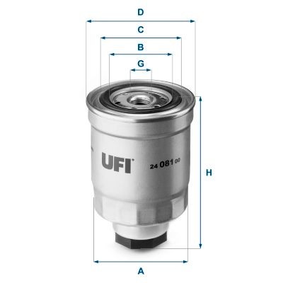 UFI 24.081.00 Fuel filter Spin-on Filter