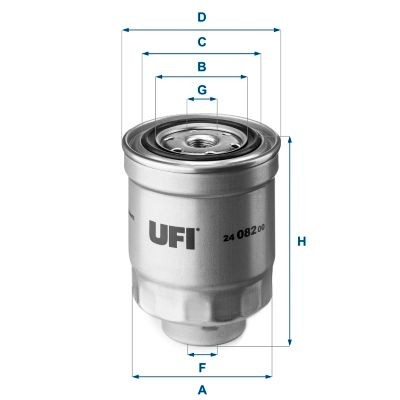 UFI Spin-on Filter Height: 127,5mm Inline fuel filter 24.082.00 buy
