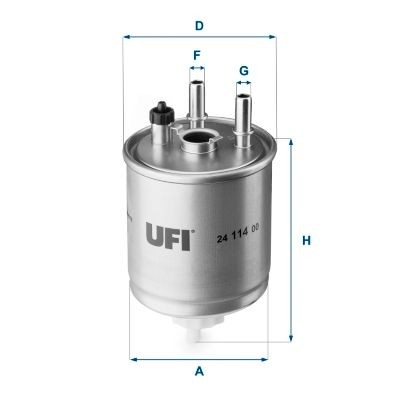 Original 24.114.00 UFI Inline fuel filter RENAULT