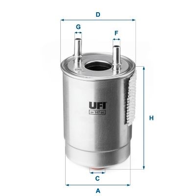 UFI 24.147.00 Fuel filter Filter Insert, 10mm, 10mm