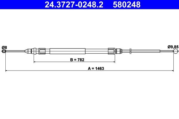 ATE Hand brake cable 24.3727-0248.2 BMW 1 Series 2020