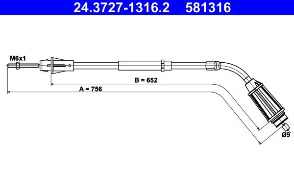ATE 24.3727-1316.2 Hand brake cable VOLVO experience and price