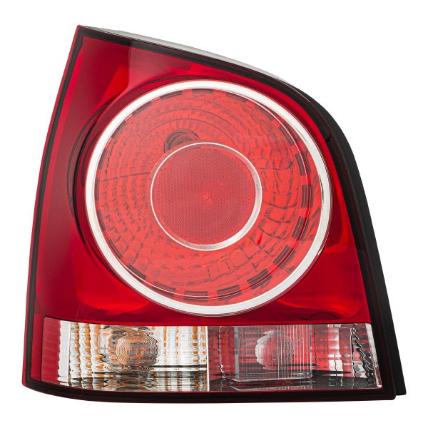 HELLA 2VA965303-071 Back lights Left, P21/4W, P21W, PY21W, R5W, 12V, Crystal clear, red, with bulbs, with bulb holder