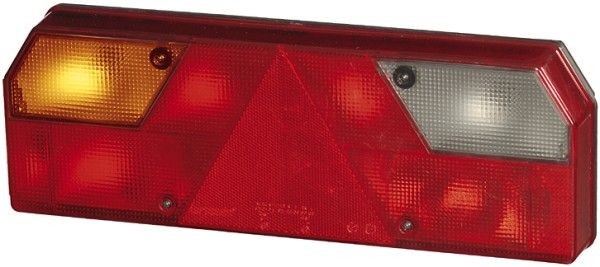 HELLA 2VD 008 789-011 Rear light Left, P21/5W, P21W, R10W, R5W, black, 24V, for trailer, with bulbs