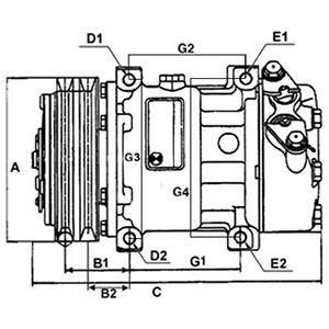 HC-Cargo F032241111 Air conditioner compressor 12V, PAG 46, R 134a