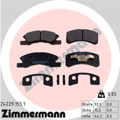 ZIMMERMANN 24229.155.1 Brake pad set DAIHATSU experience and price
