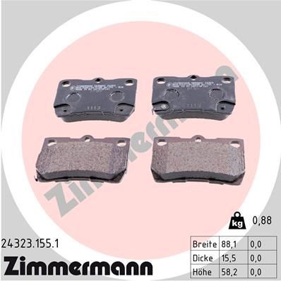 ZIMMERMANN Brake pad set 24323.155.1 Lexus GS 2018