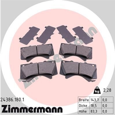 Great value for money - ZIMMERMANN Brake pad set 24386.180.1