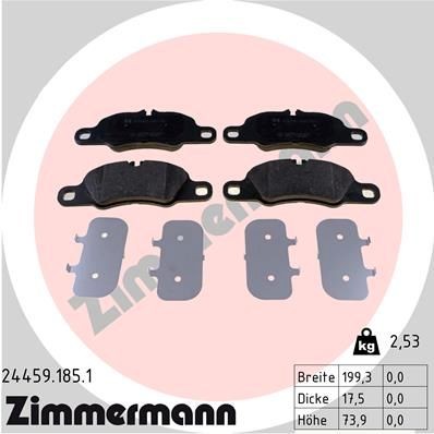 ZIMMERMANN 24459.185.1 Brake pad set prepared for wear indicator, Photo corresponds to scope of supply