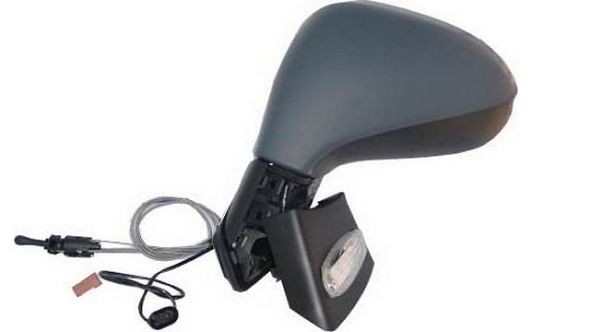 24544256 IPARLUX Side mirror PEUGEOT Right, primed, with thermo sensor, Control: cable pull, Convex, Complete Mirror