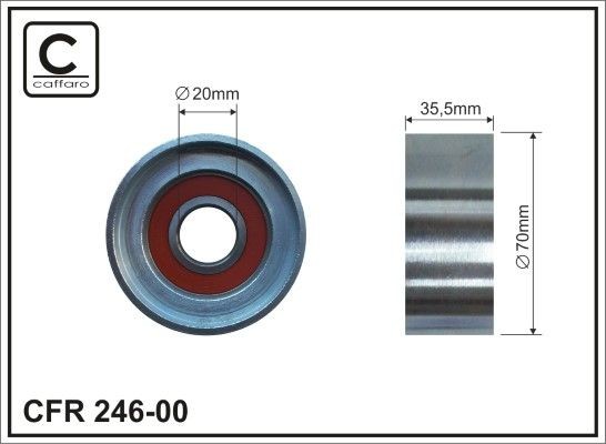 CAFFARO Ø: 70mm Deflection / Guide Pulley, v-ribbed belt 246-00 buy