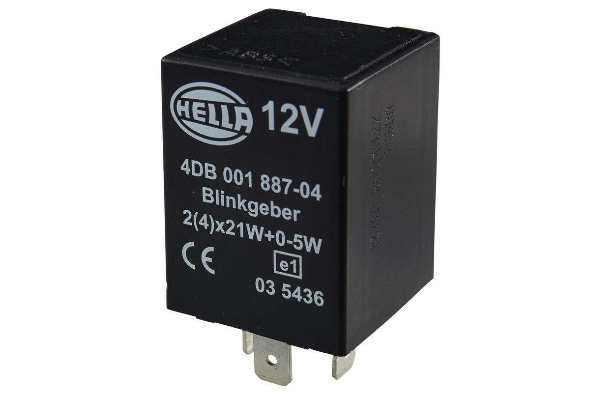 HELLA 4DB 001 887-041 Indicator relay 12V, Electronic, 2(4)x21W+5 EW, with holder