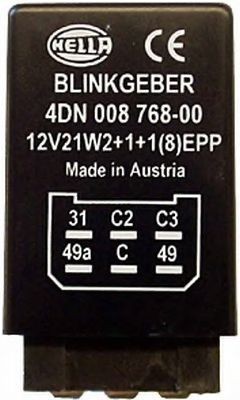 HELLA 4DN 008 768-001 Indicator relay 12V, Electronic, 2+1+1(8)x21W, without holder