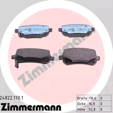 ZIMMERMANN 24822.170.1 Brake pad set DODGE experience and price