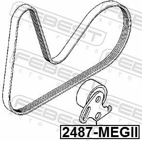 2487MEGII Tensioner pulley, v-ribbed belt FEBEST 2487-MEGII review and test