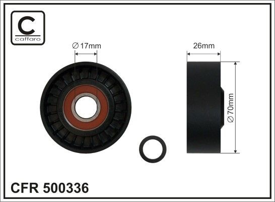 CAFFARO Ø: 76mm Deflection / Guide Pulley, v-ribbed belt 249-86 buy