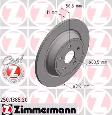ZIMMERMANN COAT Z 250.1385.20 Brake disc E1GC2A315CC