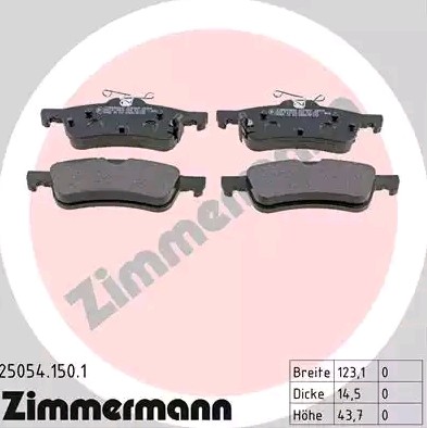25054.150.1 ZIMMERMANN Brake pad set HONDA with acoustic wear warning, Photo corresponds to scope of supply