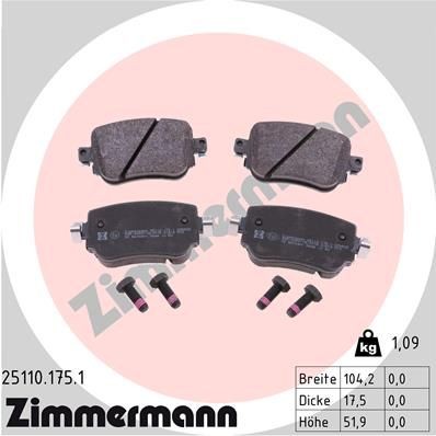 25110.175.1 Bremsklötze & Bremsbelagsatz ZIMMERMANN in Original Qualität