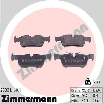 ZIMMERMANN Brake pad set, disc brake 25331 buy online